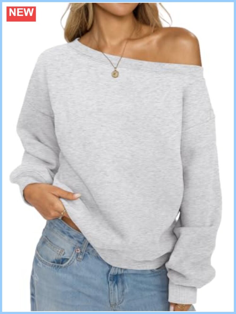 Womens Fleece Off Shoulder Sweatshirt Oversized Cropped Fall Pullover Top Cozy